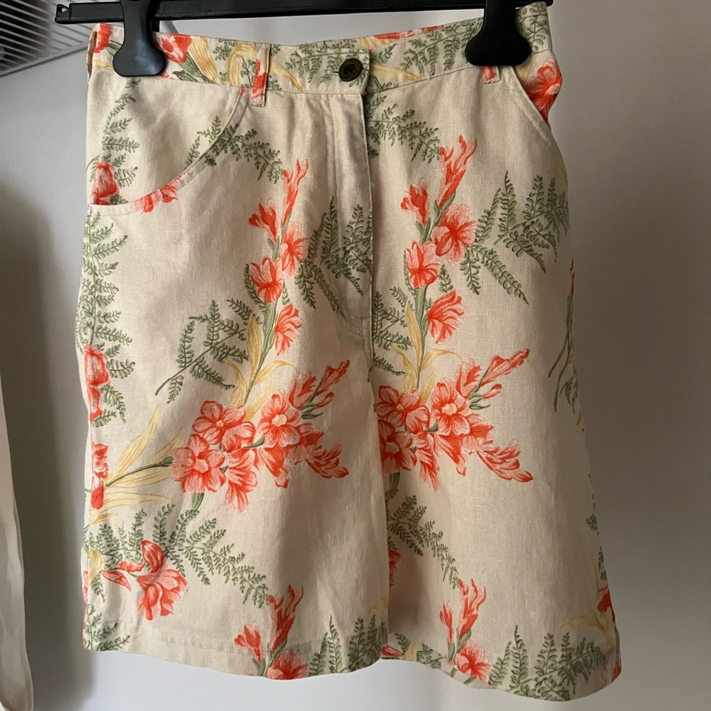 80’s High waisted linen vintage shorts